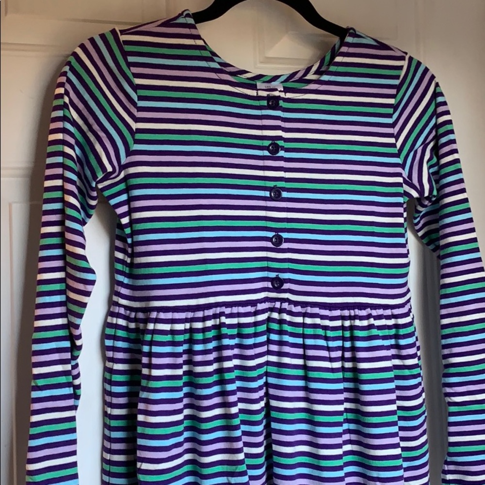 Hanna Andersson long sleeve striped dress size 10